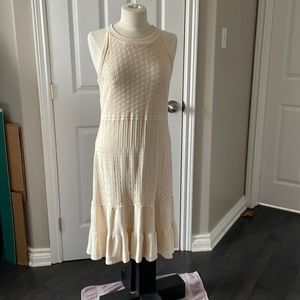 Summer knit dress Maggy London cream colour size L